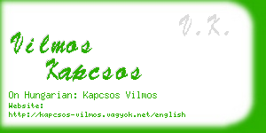 vilmos kapcsos business card